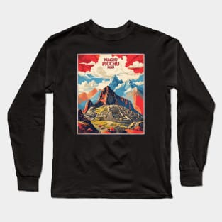 Peru Machu Picchu Tourism Vintage Poster Long Sleeve T-Shirt